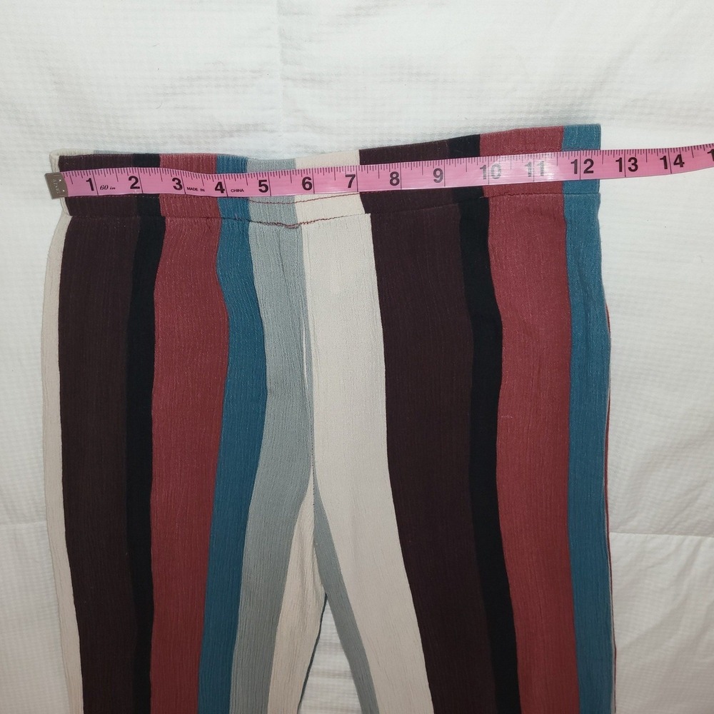 Hiatus Wide Leg Color Stripe Elastic Waist Beatnik Rockabilly 60s Retro Pants S - Picture 5 of 7
